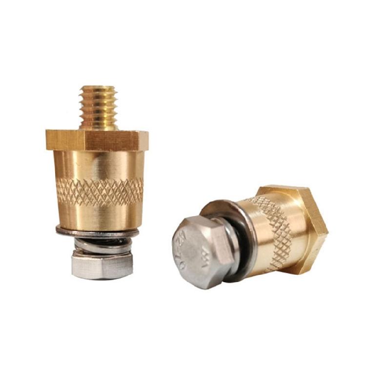 Brass Battery Terminal Pair Stainless Steel Screws Reliable Power Connections
