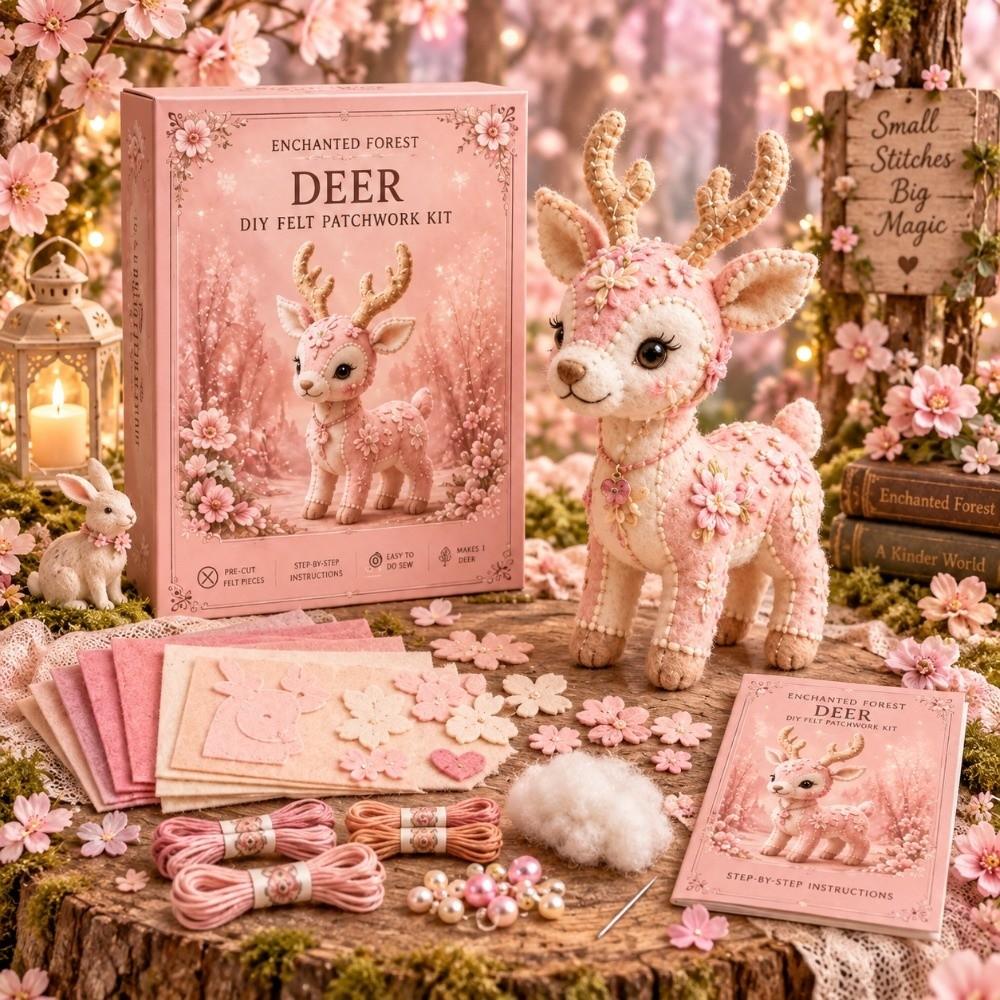 Reindeer Animals DIY Sewing Kit Sheep Material Pack Craft Kit  Handmade Gift