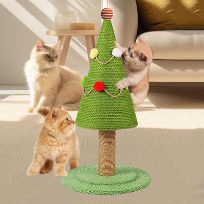 Christmas Tree Cat Scratcher Cartoon Cat Scratching Tree Aesthetic Tree Ornaments Natural Sisal Cat Scratching Board For Kittens