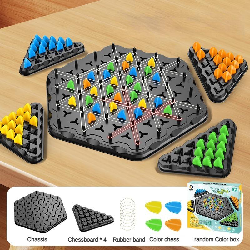 AIUAZA Triangle Chess Games, Triangle Board Games, Triangle Rubber Band Games Parent-Child Interactive Games, Family Games