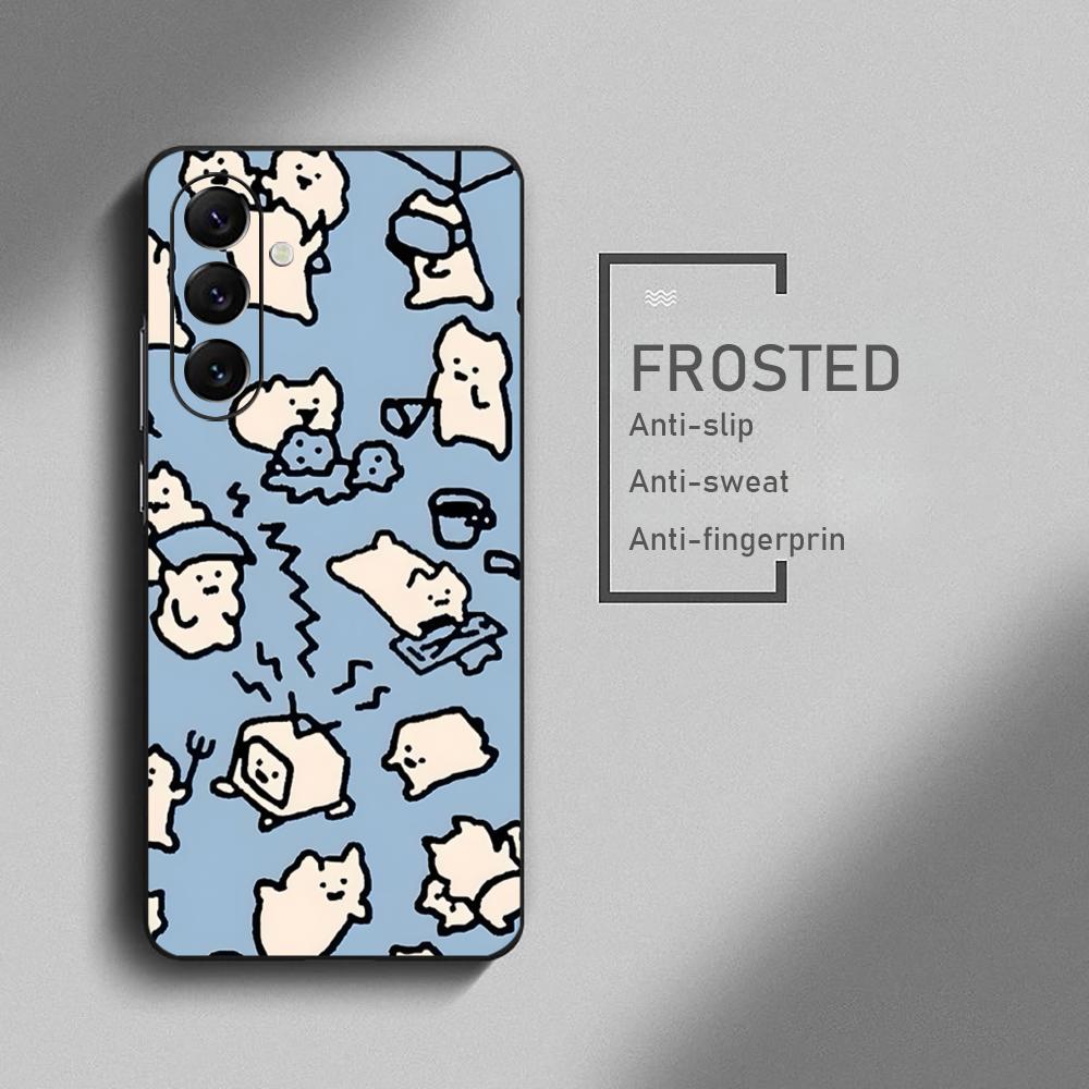 Hot Cartoon EverydayOneCat Phone Case For Samsung Galaxy S26 S25 S24 S23 S22 S21 Plus Ultra Note20 Soft Black