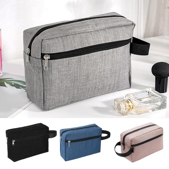 Portable Toiletry Bag Oxford Fabric Makeup Bag with Side Handle Large Capacity Cosmetic Pouch for Weekender Travel Business Trip