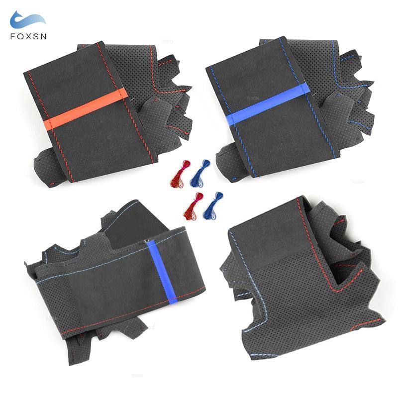 Car Steering Wheel Suede Leather Cover Trim For BMW 5 6 7 Series F10 F07 F11 2009-2017 F12 F13 F06 2011-2018 F01 F02 2008-2015
