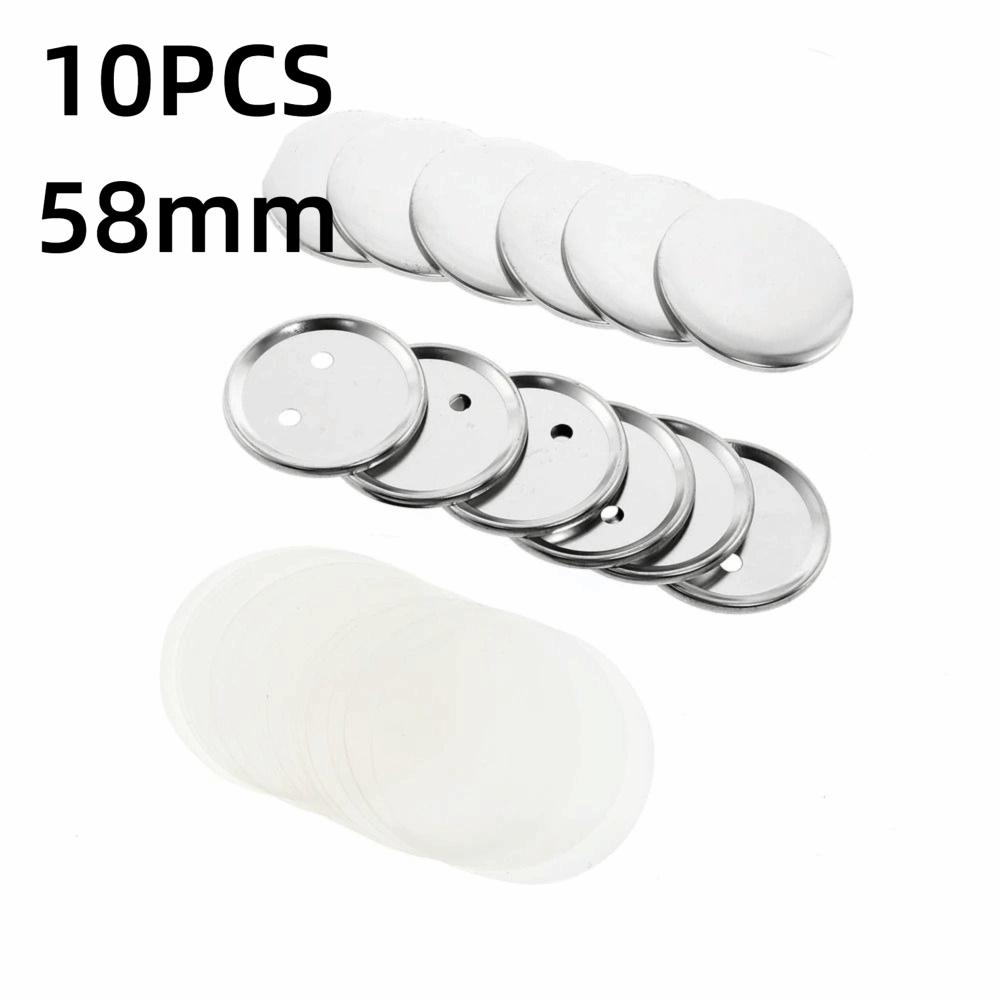 10Pcs New 44mm/58mm Badge Maker Parts Round Metal Hand Press Badge DIY Materials Metal Button Parts Pin Badge Creation