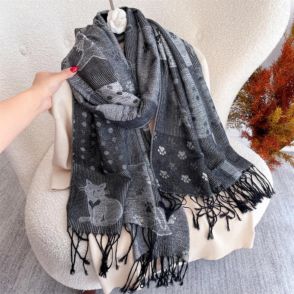 70x180cm Winter Warm Thick Jacquard Scarf Outdoor Women Travel Paisley Cashmere Tassel Shawl Neck Wrap Pashmina