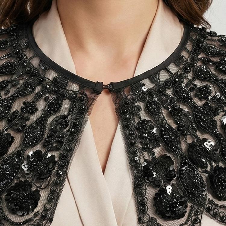 Dazzling Bead Decorated Detachable Neckpiece Fashion False Collar Party Shawl Collar For Dresses Jackets And Sweaters
