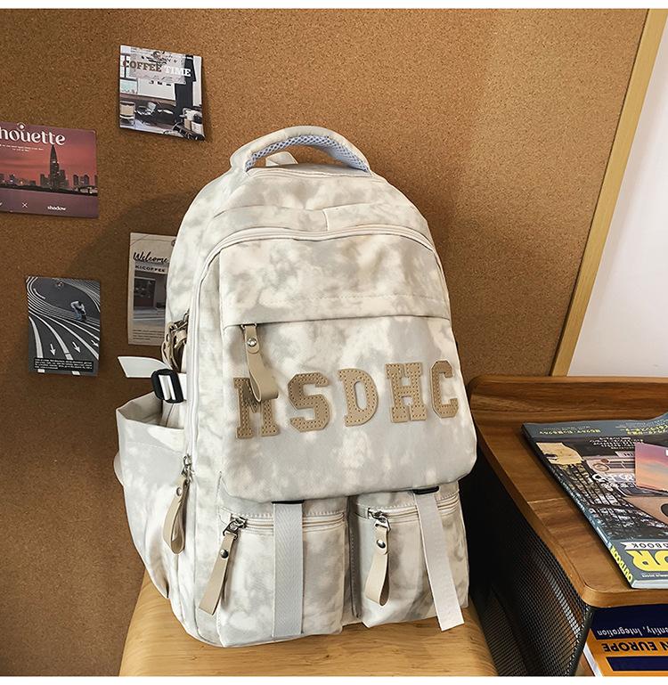 

Простой рюкзак, большая вместимость, школьный рюкзак для учеников средней и старшей школы, универсальный для отдыха и путешествий, рюкзак для компьютера белый