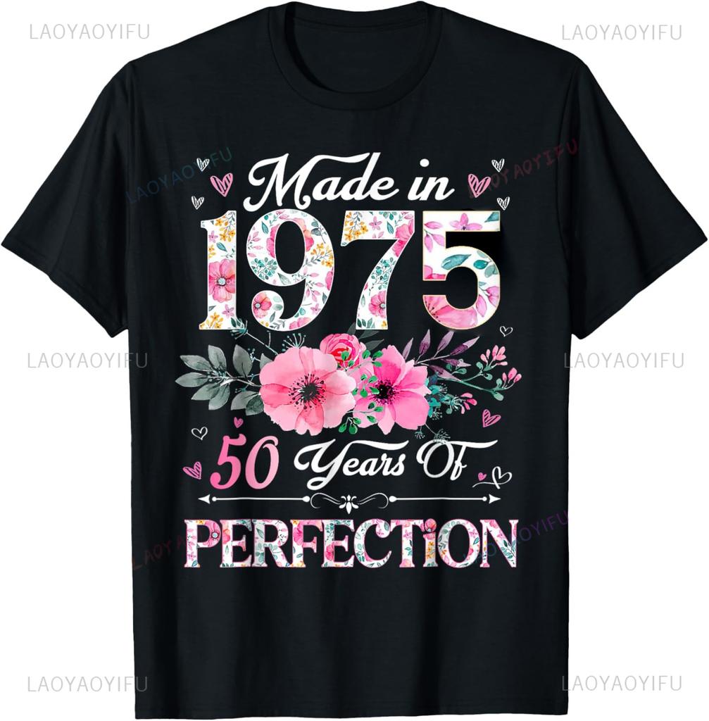50th Birthday Gifts Men Women 50 Years Old Vintage 1975 T-ShirtWomen Men Clothing Streetwear Graphic T Shirts Harajuku
