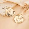 SHIXIN Trendy Smooth Surface Water Drop Big Stud Earrings for Women Punk Geometry Gold Color Earrings Party Jewelry Accessories