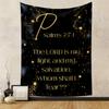 Psalms 27:1 Lord Light Salvation Black Gold Sparkle Patterned Tapestry for Bedroom and Living Room Home Decor Sofas