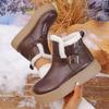 Fashion New Winter Women Snow Boots Warm Female Antiskid Soft Leather Shoes Non-Slip Thermal Plush Ankle Boots Size 35-40 Botas Mujer