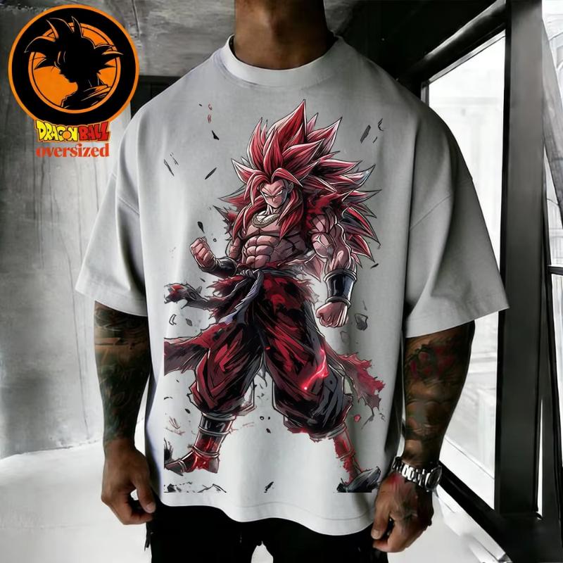 2026 Summer Dragon Ball Series Retro Pure Cotton Mens Tshirt Wukong Printed Oversized Casual Shirt Unisex Parentchild Suit