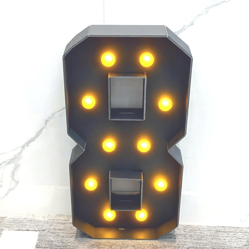 With Yellow Light Black 3FT 91.5cm Marquee Numbers – Fits Birthdays, Anniversaries, Back-to-School & Retirements – Adorn with Balloons/Flowers