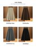 High-Waisted A-line Wool Sequin Umbrella Skirt – Mid-Length Slimming for Autumn/Winter