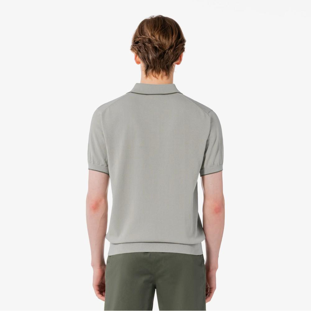 [Lacoste] Men's Tipped Paper Short Sleeve Sweater Polo Shirt PH744E-56GCCA