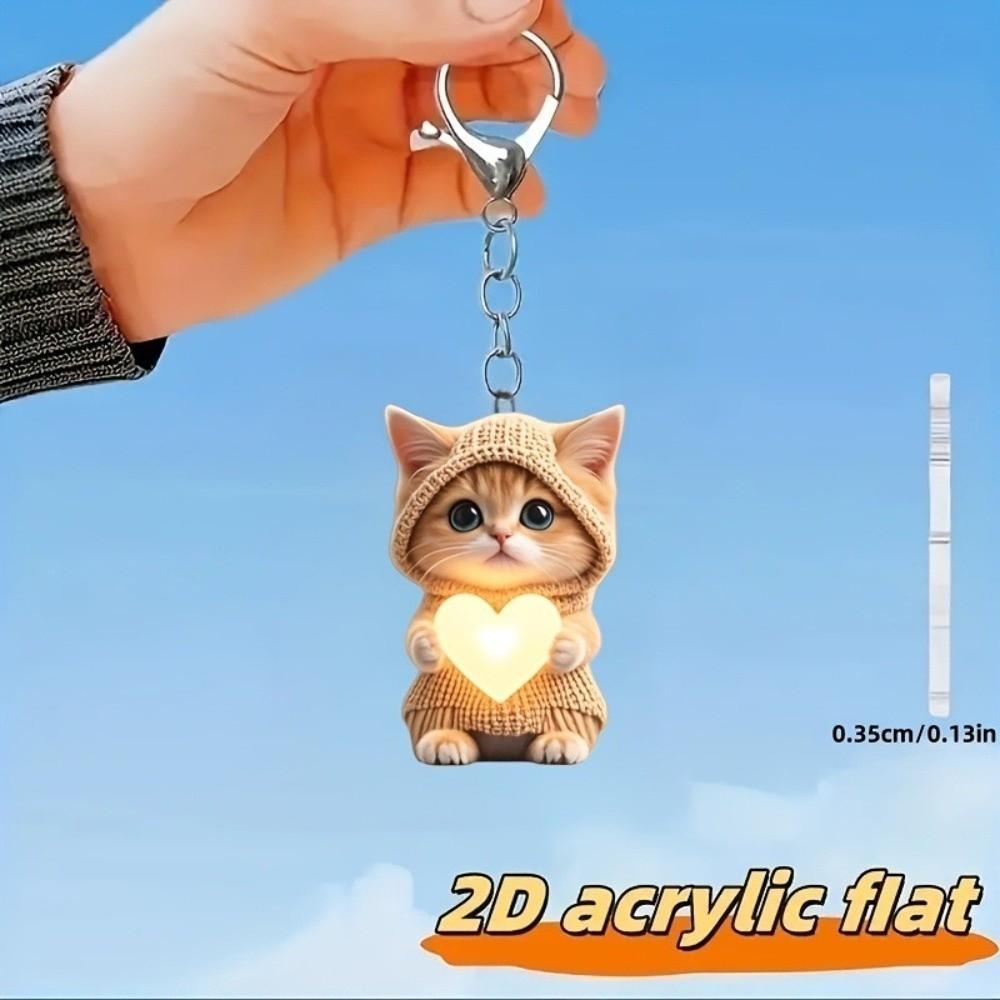Portachiavi Mini Gatto Carino Ornamento da Appendere Portachiavi Gatto Ciondolo Acrilico Ragazze Donne
