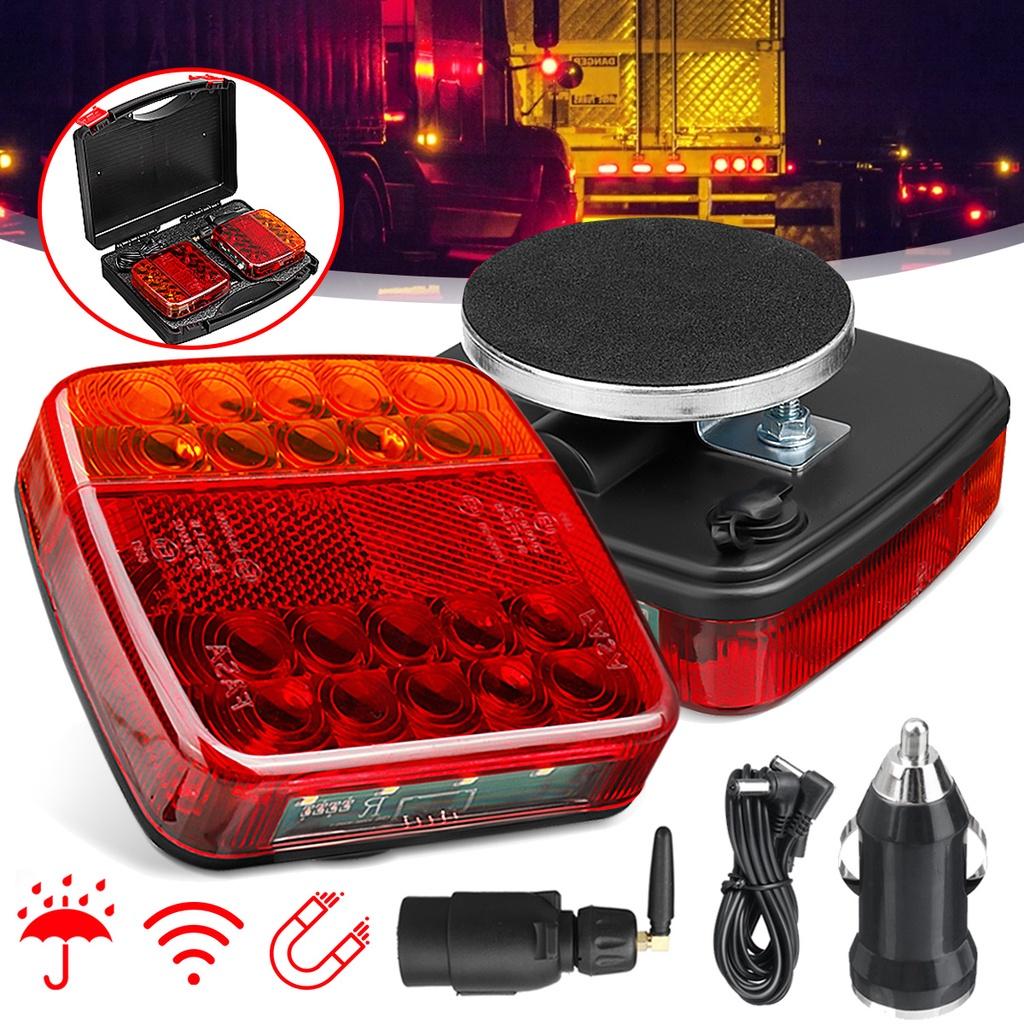 Trailer Rear Light Signal Warning Brake Light for Caravans Campers Lorry Caravan RV  2pcs Wireless Magnetic LED Truck Tail Light