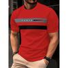 Simple Casual Printed Striped Men's T-Shirt Fashionable Street Men's Summer Top Short Sleeved Loose Oversized T-Shirt