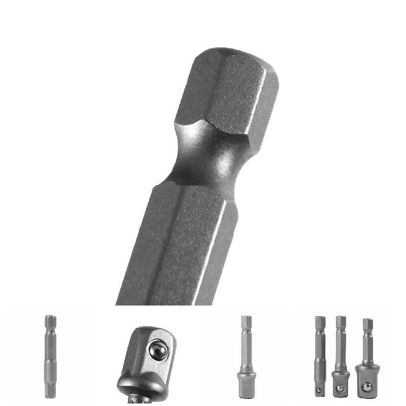 3pcs Drill Bit Adapter Socket Adapter Impact Set 1/4 Inch 3/8 Inch 1/2 Inch Square Drive  for Drills Screwdrivers Bit Holders