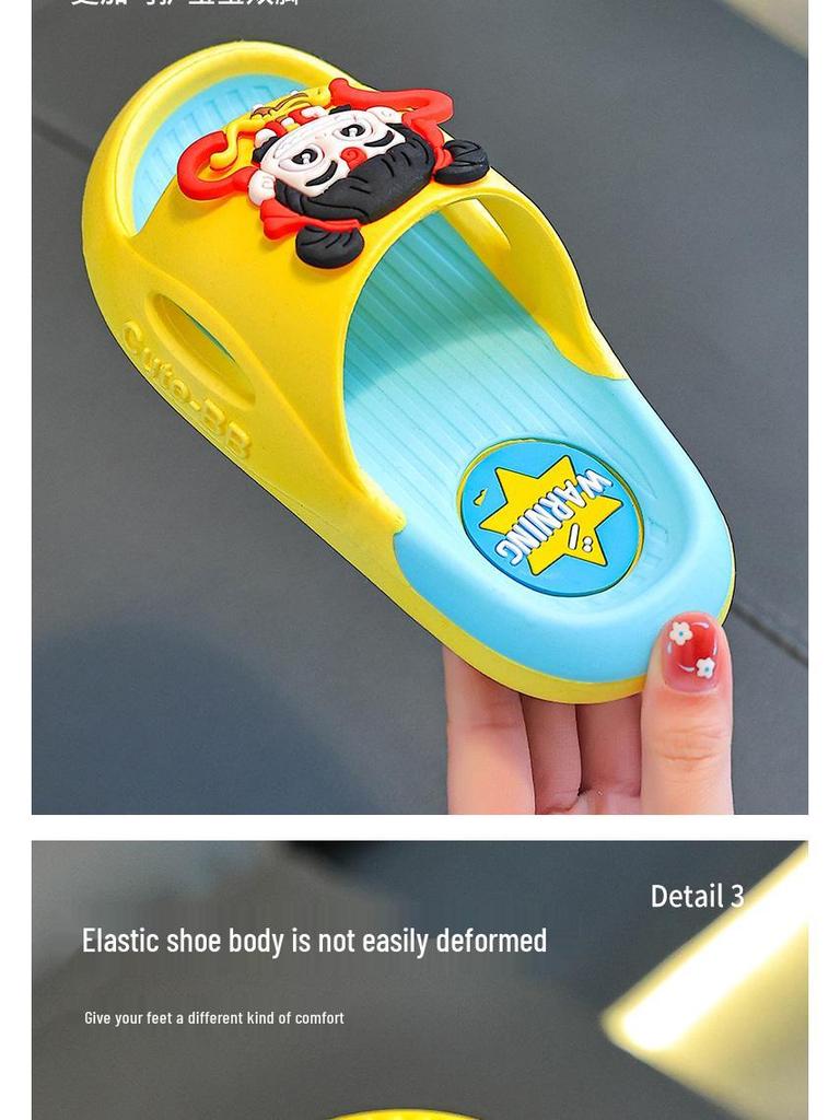 Children's Non-slip Summer Slippers - Boys' & Girls' Nezha and Ao Bing Styles 2025