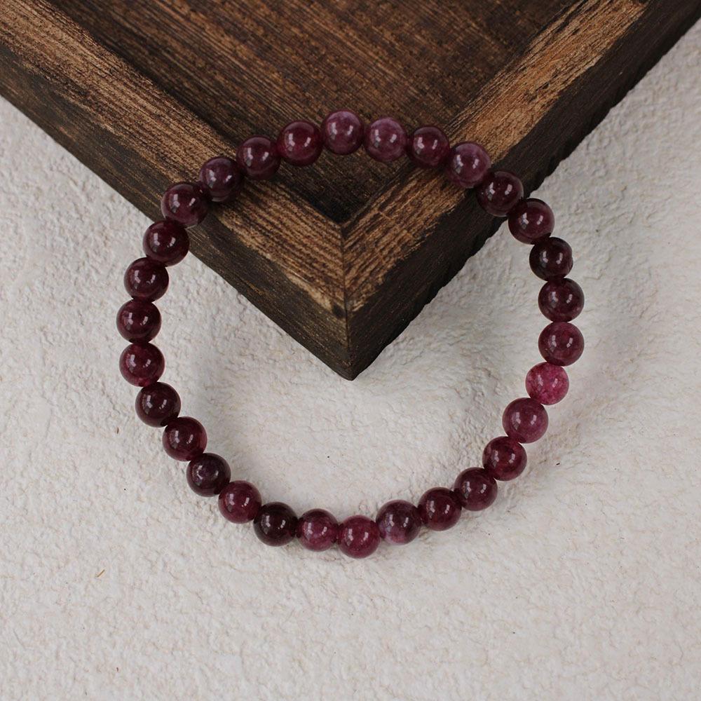 Black Glitter Stone Bracelet for Women Garnet Stone Beads Elastic Chain Bangle Men Party Jewelry Gift