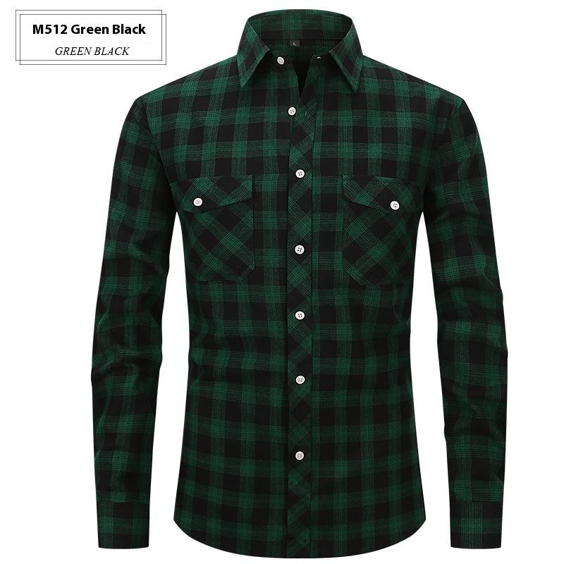 Cozy Up Men's Casual Plaid Flannel Long Sleeve Button Down Shirt