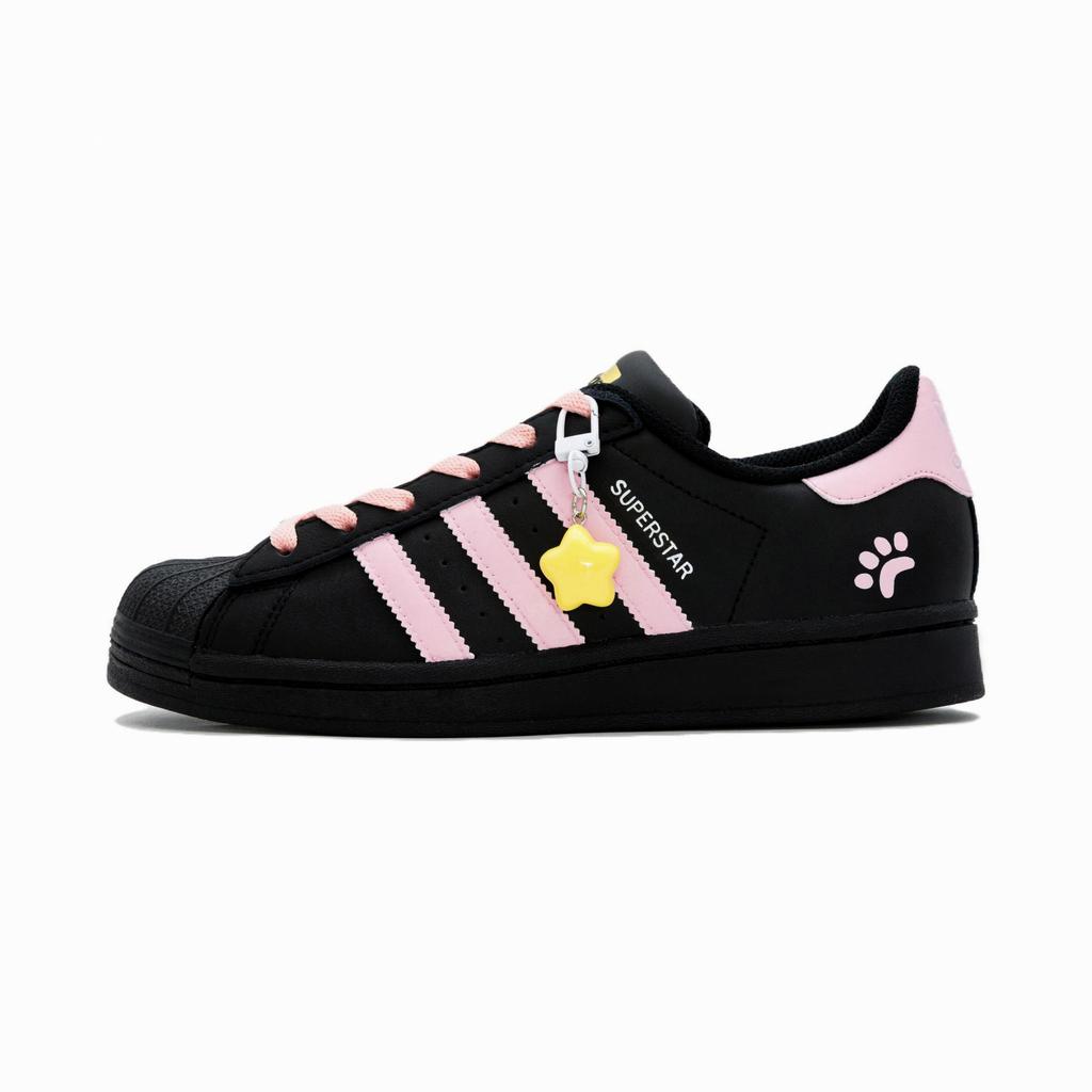 Adidas Originals SUPERSTAR Versatile, Trendy, Premium Aesthetic Low top Skateboard Shoes Unisex Black Pink JH9977(Team1785-)