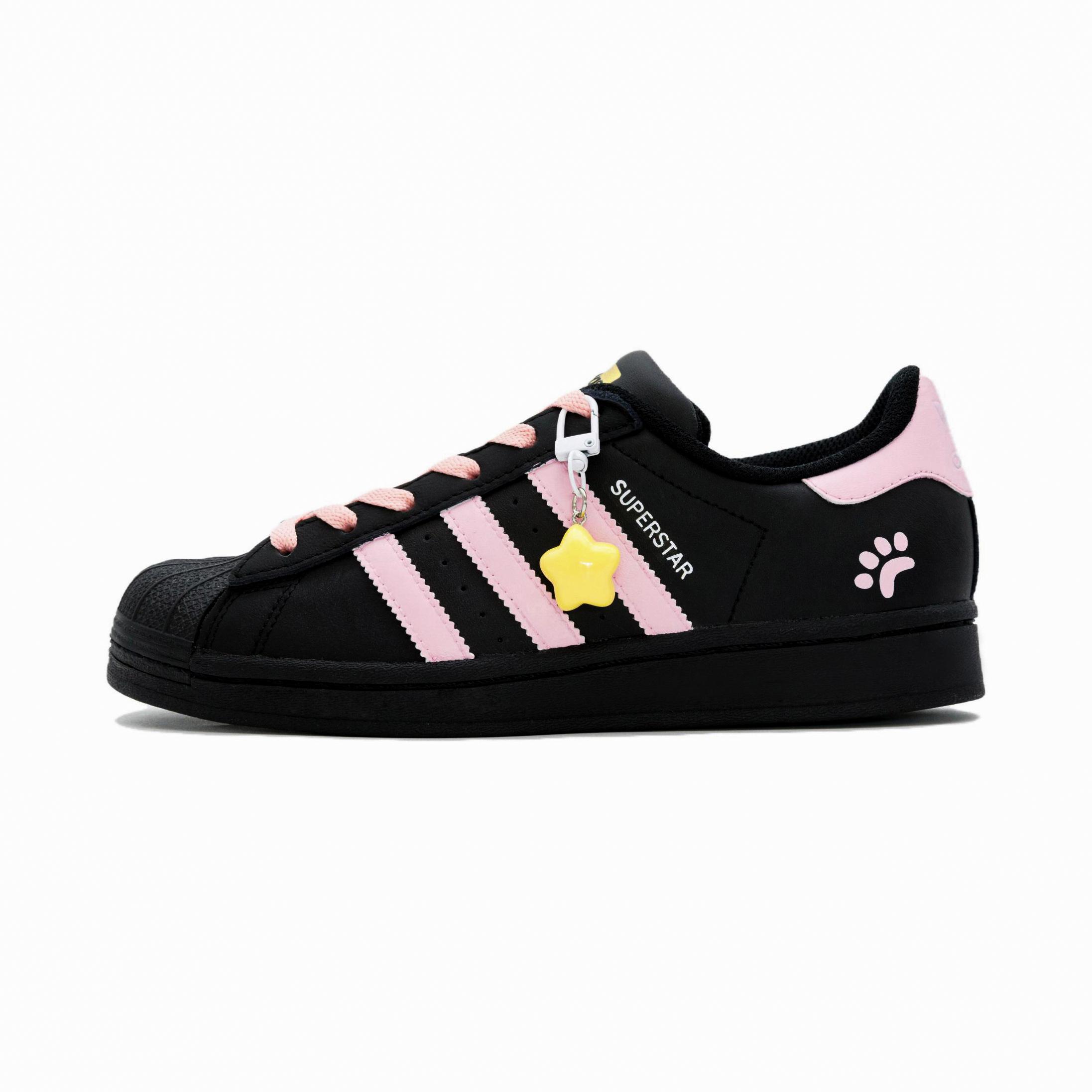 

Adidas Originals SUPERSTAR Versatile, Trendy, Premium Aesthetic Low top Skateboard Shoes Unisex Black Pink JH9977(Team1785-) 35⅔