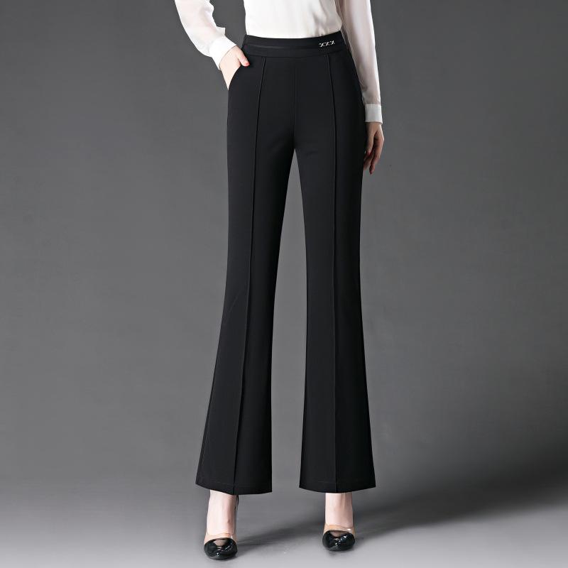 

High Waist Slimming Bootcut Pants for Middle-Aged Women – 2025 Spring Collection Size 30 / 115-125 lbs чёрный