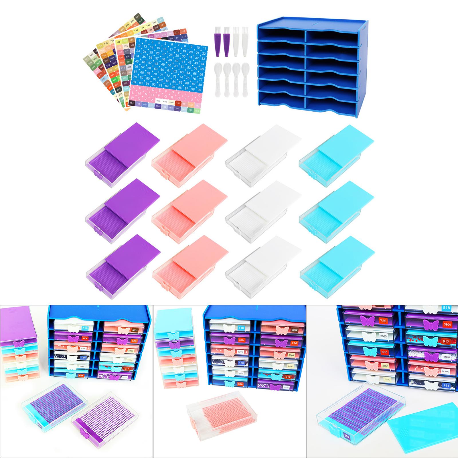 

12 шт. лоток для алмазных картин, сортировочная тарелка для хранения, органайзер для хранения, воронкообразный лоток для сверления рядов, художественные поделки, 5D DIY, лоток для хранения алмазов синий