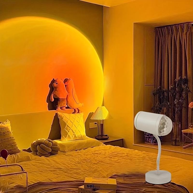1 pezzo, Luce Proiezione Tramonto Onda d'Acqua Doppia Testa, Spina USB Utilizzo Faretti Parete di Sfondo, Decorazione Casa Moderna Novità Sorpresa Regalo Luce da Scrivania