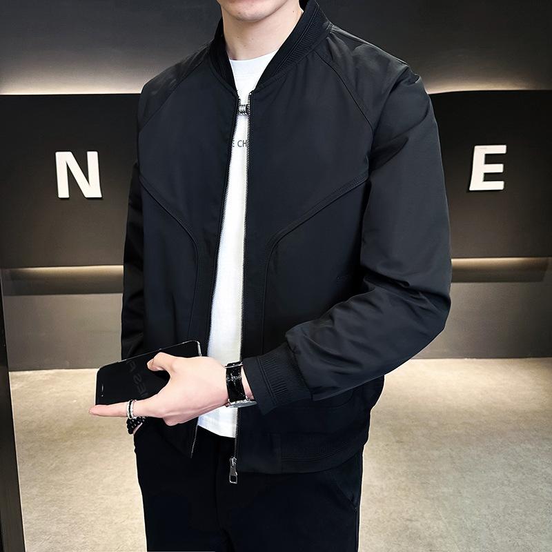 Men S Korean Style Baseball Collar Casual Jacket Spring Autumn
