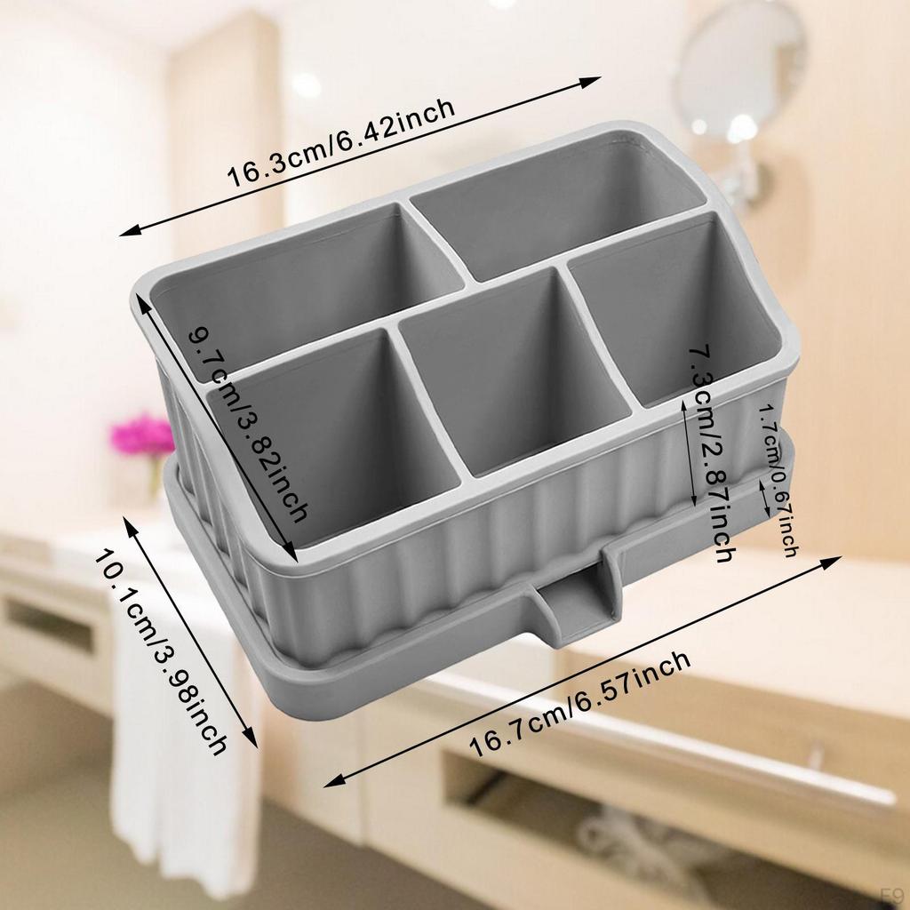 Bathroom Organizer for Electric Toothbrush, Toothpaste, And Soap Dish with Drainage