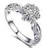 Fashion Elegant Dazzling Flower Ring For Women Classic CZ Zircon Anniversary Ring Delicated Crystal Wedding Engagement Rings