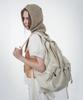 Prends Soin De Toi Drawstring Nylon Backpack Cream Beige