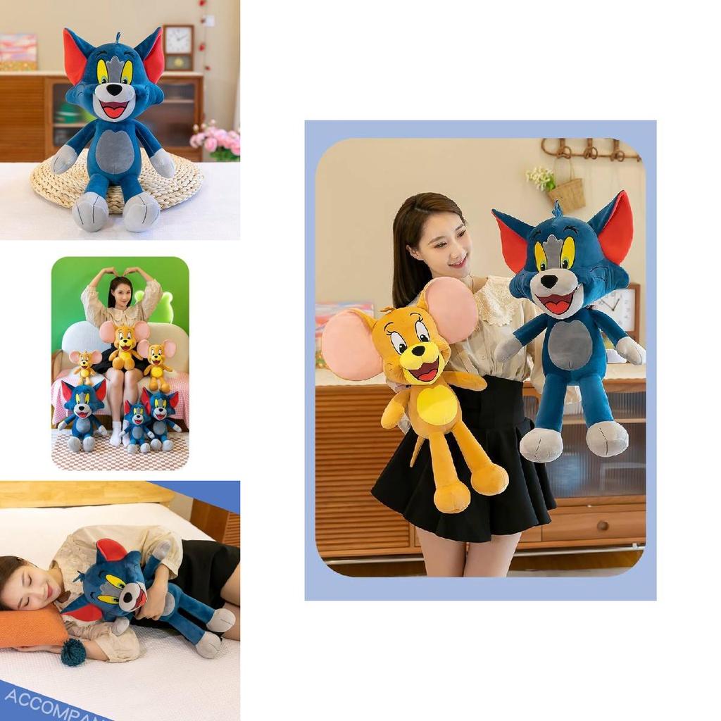 Lindo Peluche Juguete Almohada Muñeco Relleno Tom y Jerry Regalo Día de San Valentín Niños Dibujos Animados