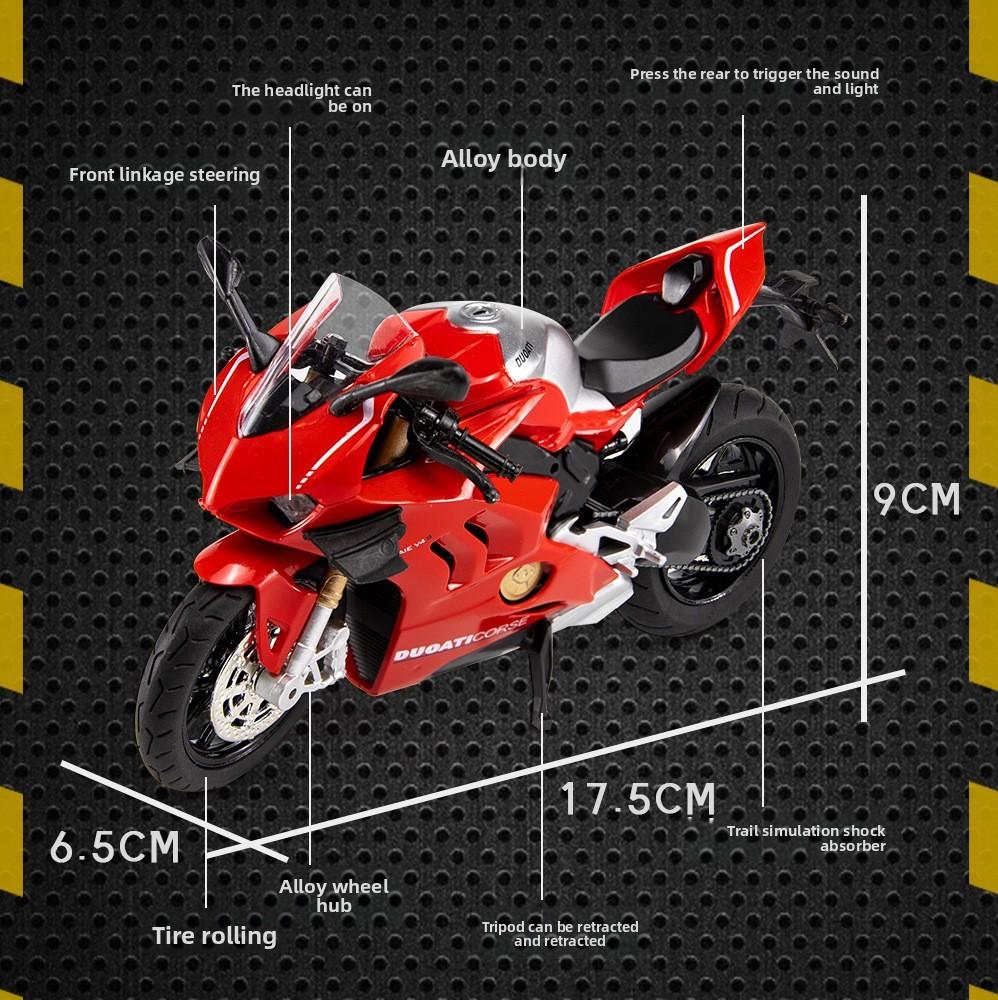 Motorcycle Alloy Ducati Model With Acousto Optic Design For Childrens Gift