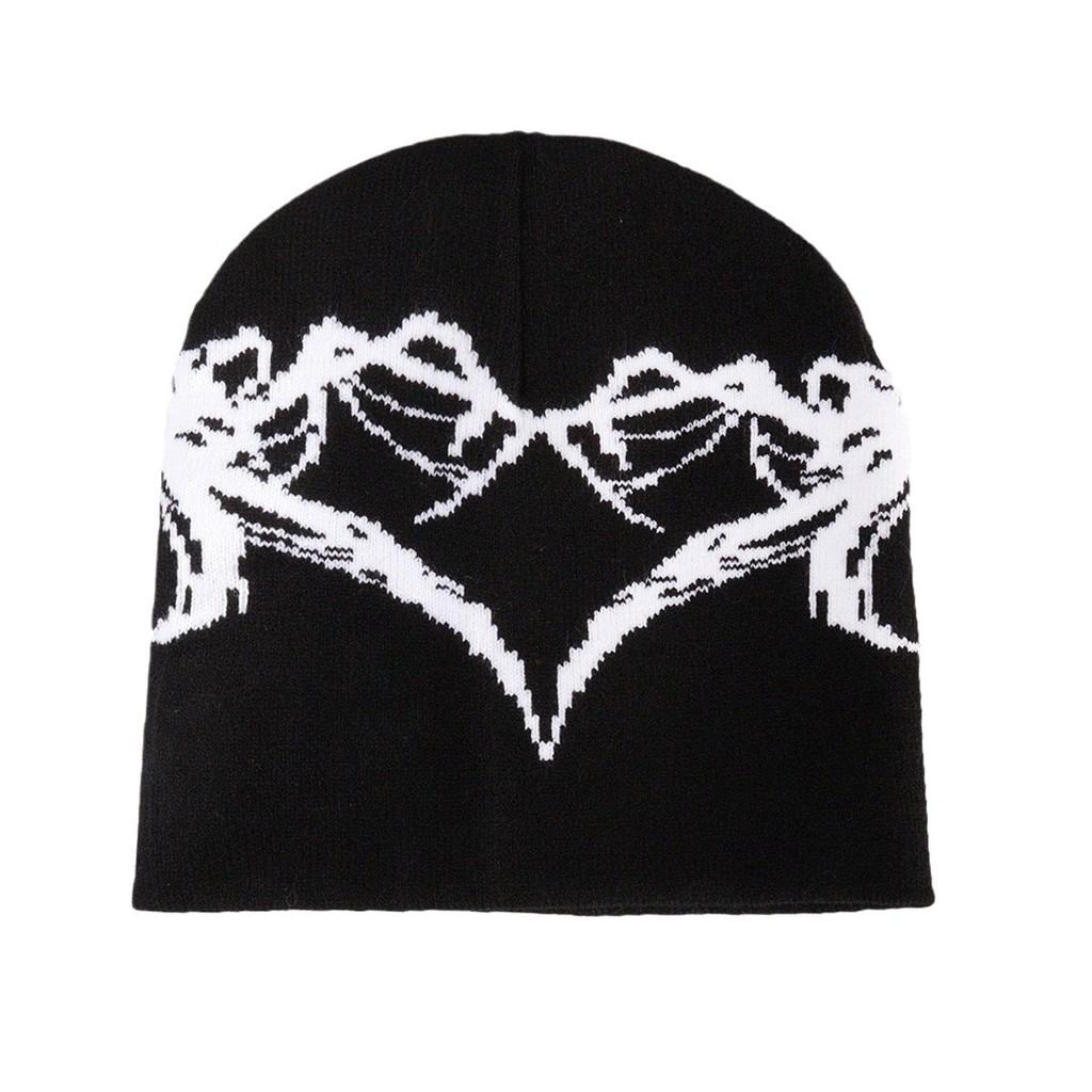 Autumn Winter Fashion Knitted Hat With Spider Web Pattern For Men Women