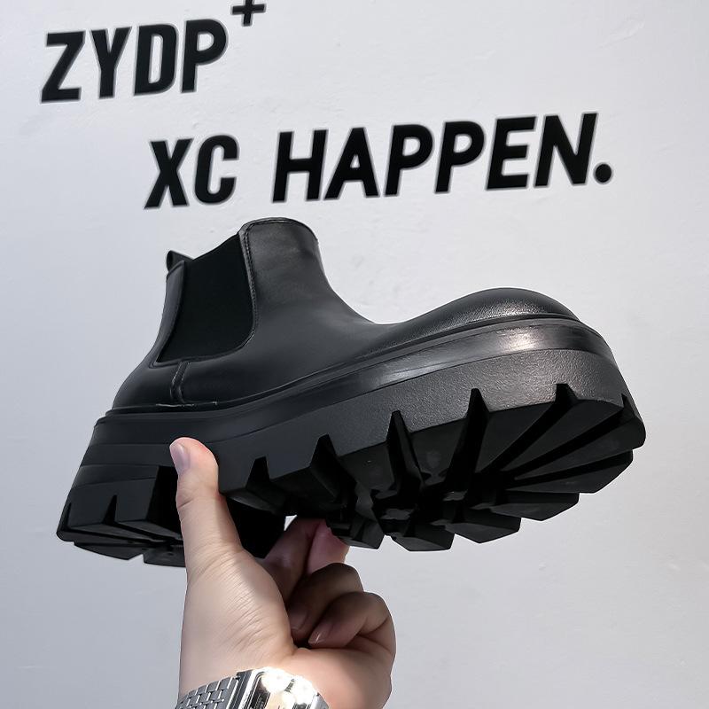 Chelsea boots men's 2024 new British low-top cigarette tube men's high-end thick-soled Martin boots 7367-A