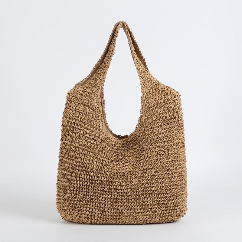 Yogodlns Weave Tote Bag Large Capacity Summer Beach Straw Handbag and Purse Female Bohemian Shoulder Bag for Women Ladies Travel Bag