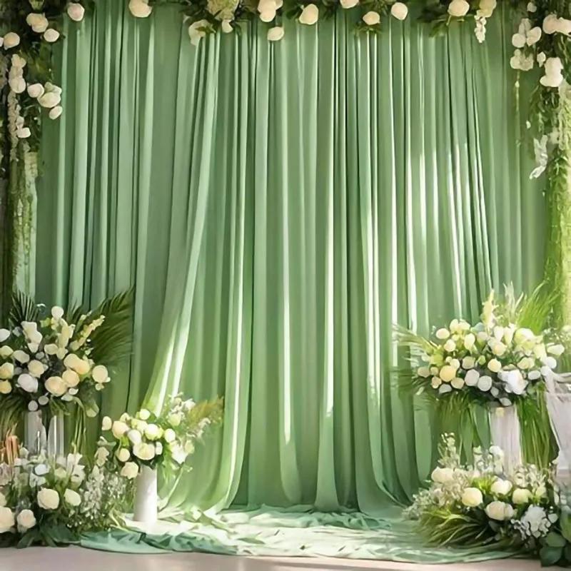 5x8/10 fot rynkefri hvit sateng bakgrunnsgardiner for bryllup, bursdagsfest, fotografering, bakgrunn, babyshowerdekorasjoner