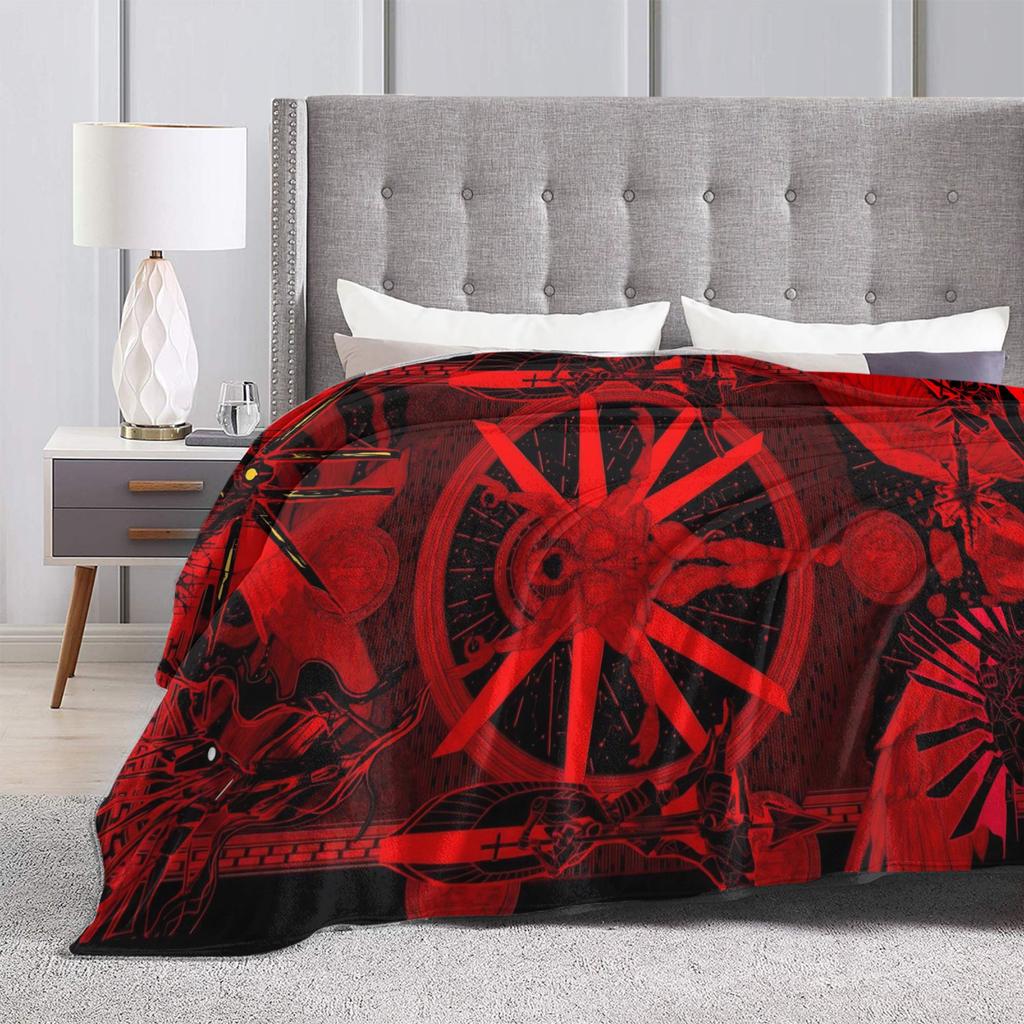 Coperta morbida e calda in peluche con simbolo rosso Art Ultrakill Gioco Sparatutto, Plaid per Divano e Sedia, Copriletto in Flanella