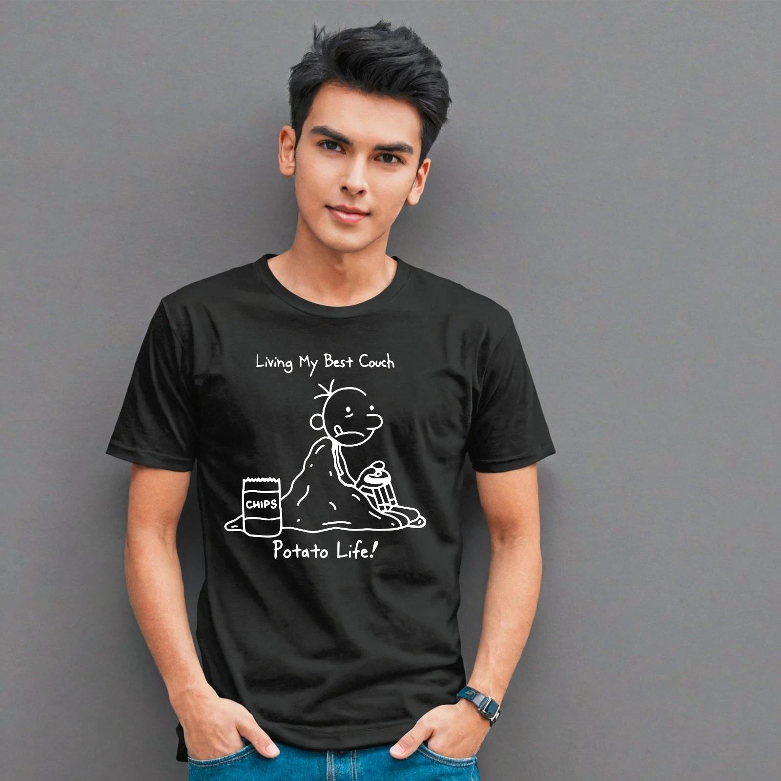 Living My Best Couch Potato Life T-Shirt, Funny Graphic Lazy Humor Gift Tee Top 4XL