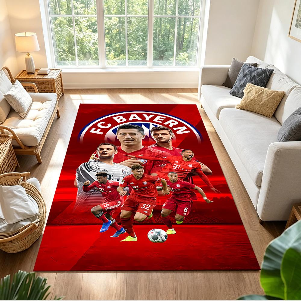 Bayern Munich Team Celebration Floor Rug Office Rug Design for Playrooms Living Rooms Hallway Kitchen Anti-slip Rug Anime Office Decor