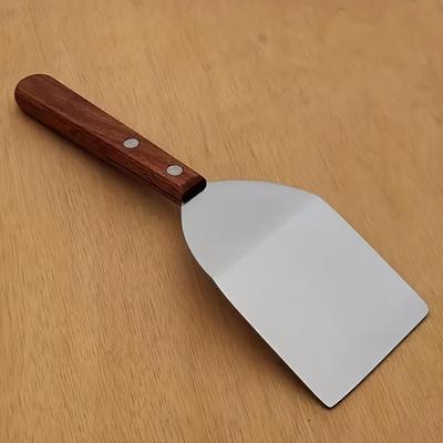 1pc, Brownie Spatula, Metal Brownie Spatula, Stainless Steel Brownie Spatula with Wooden Handle, Stainless Steel Pizza Shovel