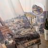 Paris Frankreich Stadtbild mit Eiffelturm Sonnenuntergang Chiffon transparente Vorhänge für Wohnzimmer Schlafzimmer Fenster Voiles Tüll Vorhang