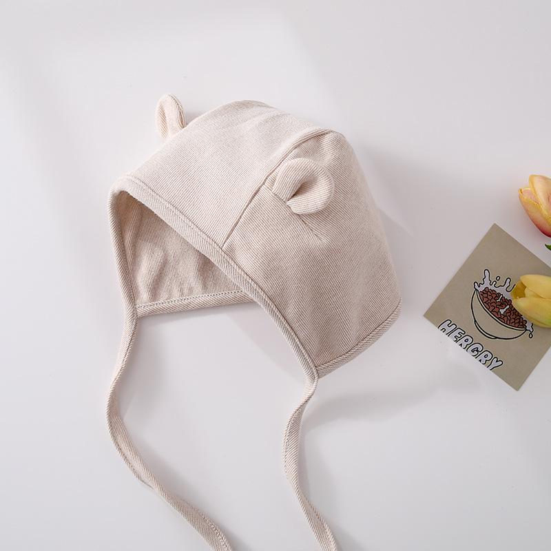 

Хлопковая шапочка для новорожденных Betase - Весна и Осень, защита ушей, ветрозащитная 0-10 months (36-40cm circumference)