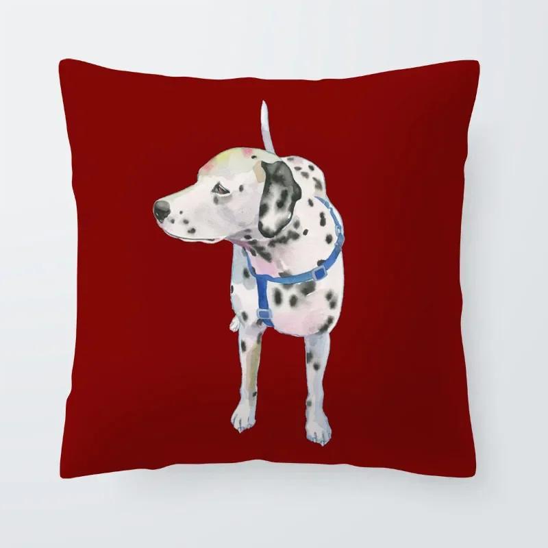 Home Decor Dog Cushion Cover Greyhound French Bulldog Pillow  Blue Gamer Chair Sofa