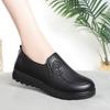 Mom shoes foreign trade soft sole comfortable deep mouth single shoes non-slip women's leather shoes round head large size flat women's shoes