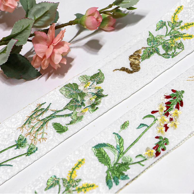 Left/Right Chinese Style Embroidered Lace Trim Fabric Collar Decoration for Hanfu Ancient Costume Skirt DIY Sewing Accessories